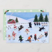 Invitation Christmas Labrador Fun Peinture (Devant / Derrière)