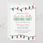 Invitation Christmas Lights Deck the Hall Christmas Party (Devant)
