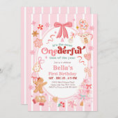 Invitation Christmas Most Onederful Time 1st Birthday Invite (Devant / Derrière)
