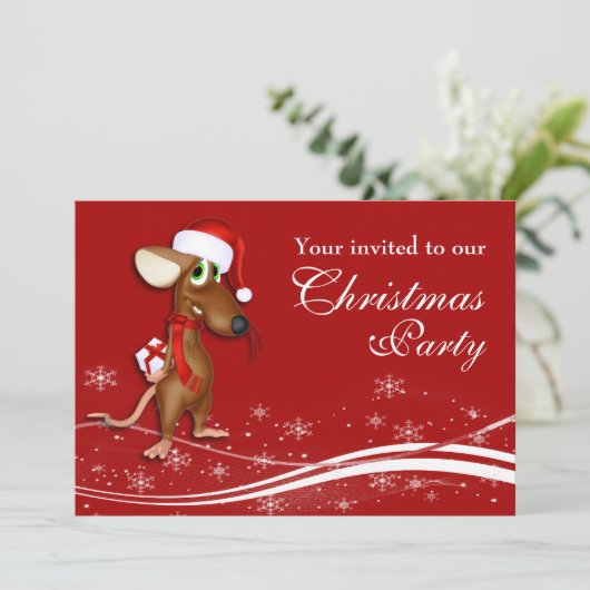 Invitation Christmas Mouse Company (Debout devant)
