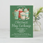Invitation Christmas Mug Exchange, Mug Swap Holiday Party (Debout devant)