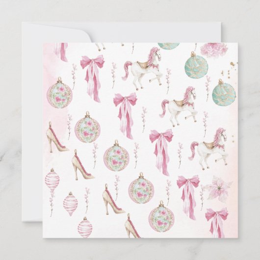 Invitation Christmas Nutcracker Ballet Pink watercoInvitation (Dos)