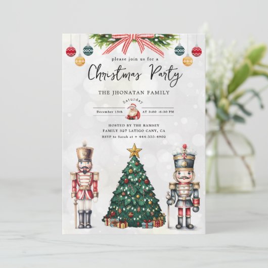 Invitation Christmas Nutcracker Isolated (Debout devant)
