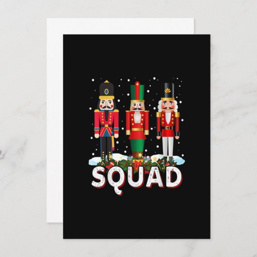 Invitation Christmas Nutcracker Squad Ballet Dance Funny Holi (Devant / Derrière)