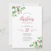 Invitation Christmas Open House moderne verdure fête de vacan (Devant)