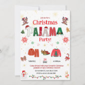 Invitation christmas pajama Party Invite for kids (Devant)