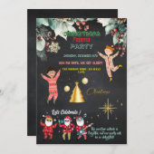 Invitation Christmas Pajama Party Kids (Devant / Derrière)