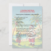 Invitation Christmas Par-Tee Funny Tropical Golf Santa Party (Dos)