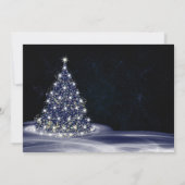 Invitation Christmas Party Blue Shiny Tree Winter Navy (Dos)