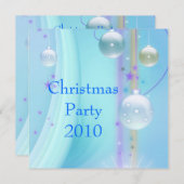Invitation Christmas Party Blue & Silver (Devant / Derrière)