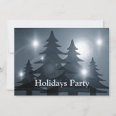 Invitation Christmas Party Blue Trees Holiday Winter Elegant (Devant)