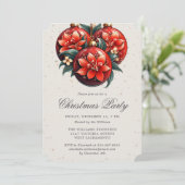 Invitation Christmas Party Botanical Ornaments (Debout devant)