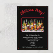 Invitation Christmas Party Drinks And Cocktails Xmas Black (Devant / Derrière)