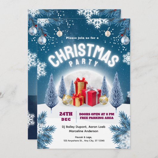 Invitation Christmas Party Event Flyer (Devant / Derrière)