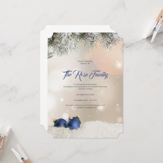 Invitation Christmas Party Invitation, Holiday Greetings Card (Devant/Arrière en situation)