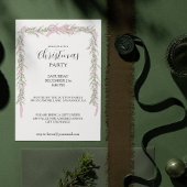 Invitation Christmas Party Pink Green Garland