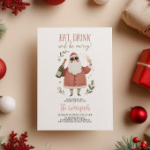 Invitation Christmas Party Santa Eat Drink Be Merry