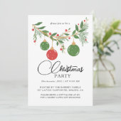 Invitation Christmas Party Winter Botanical (Debout devant)
