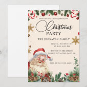Invitation Christmas Party Winter Botanical (Devant / Derrière)