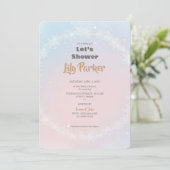 Invitation Christmas Pastel Winter Snowflake Baby shower (Debout devant)