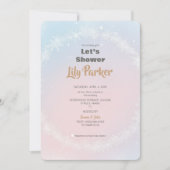 Invitation Christmas Pastel Winter Snowflake Baby shower (Devant)