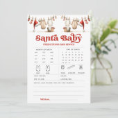 Invitation Christmas Père Noël Baby Predictions Conseils Cart (Debout devant)