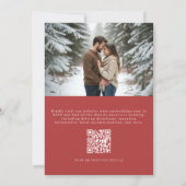 Invitation Christmas Photo QR Code Watercolor Red Bow Wedding (Dos)