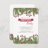 Invitation Christmas Pine and Berries (Devant / Derrière)