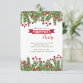 Invitation Christmas Pine and Berries (Debout devant)