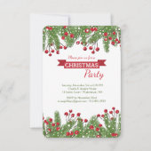 Invitation Christmas Pine and Berries (Devant)