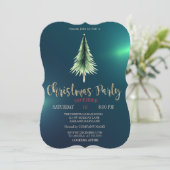 Invitation Christmas Pine Tree,Chic Green Christmas Company (Debout devant)