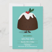 Invitation Christmas Pudding Caractère Vacances Turquoise Bla (Devant)