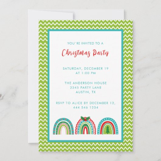 INVITATION CHRISTMAS RAINBOW (Devant)