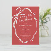 Invitation Christmas red coquette bows whimsical baby shower (Debout devant)
