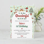 Invitation Christmas Reindeer Onederday 1er anniversaire (Debout devant)