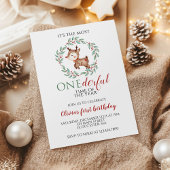 Invitation Christmas Reindeer Onederday Premier anniversaire