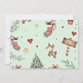 Invitation Christmas Reindeer Onederer 1er Anniversaire Photo (Dos)