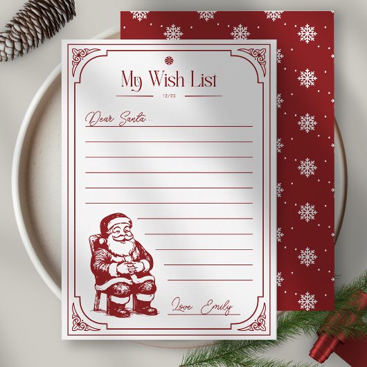 Invitation Christmas Santa Claus Wish List