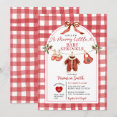 Invitation Christmas Santa Clothesline Baby Sprinkle  (Devant / Derrière)