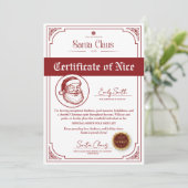 Invitation Christmas Santa Nice List Certificate (Debout devant)