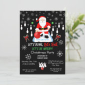 Invitation Christmas Santa's Bowling Party  (Debout devant)