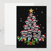 Invitation Christmas Schnauzer Dog Tree Xmas Pet Animal (Devant / Derrière)