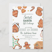 Invitation Christmas Secret Père Noël Cadeau Exchange Fête de (Devant)