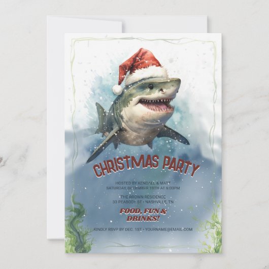 Invitation Christmas Shark (Devant)
