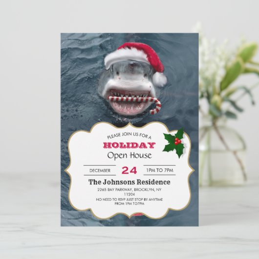 Invitation Christmas Shark (Debout devant)