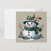 Invitation Christmas Snowman Winter Season Holiday (Devant / Derrière)