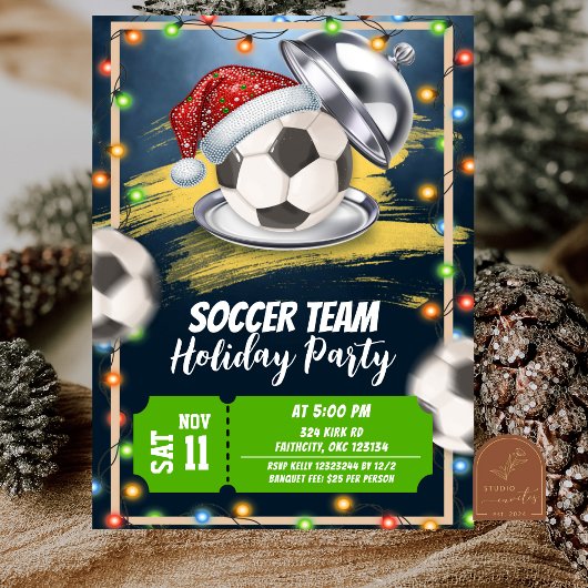 Invitation Christmas Soccer Holiday Party