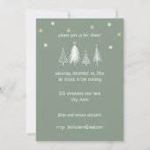 Invitation Christmas Stars Gold et Green Party (Dos)