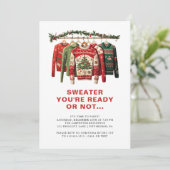 Invitation Christmas Sweaters Modern Fun Christmas Party  (Debout devant)