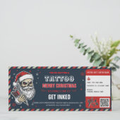 Invitation Christmas Tattoo Gift Certificate BlueCard Voucher (Debout devant)